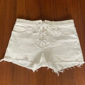 White Jean shorts